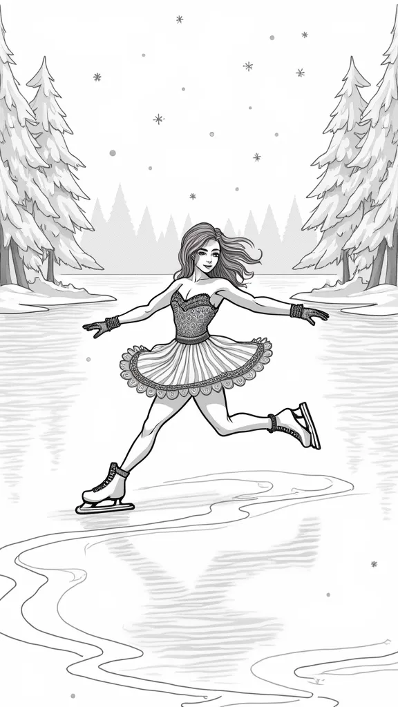 ice skater coloring page